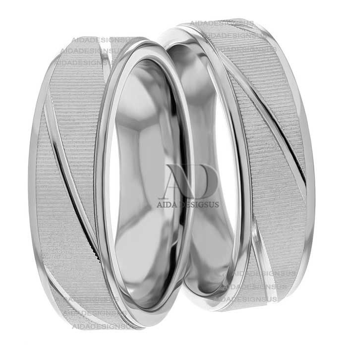 White Gold Matching Wedding Rings