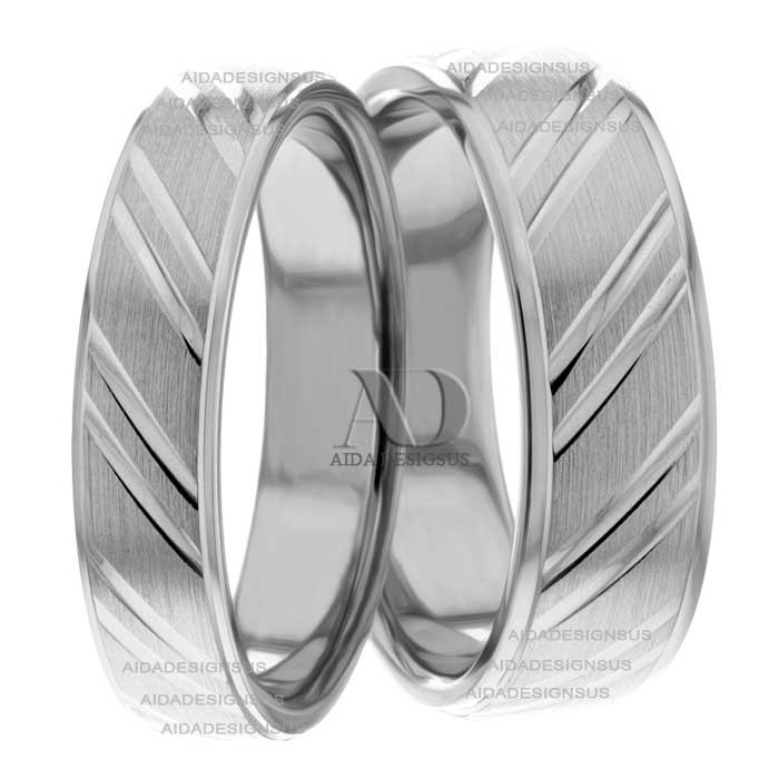 White Gold Matching Wedding Rings