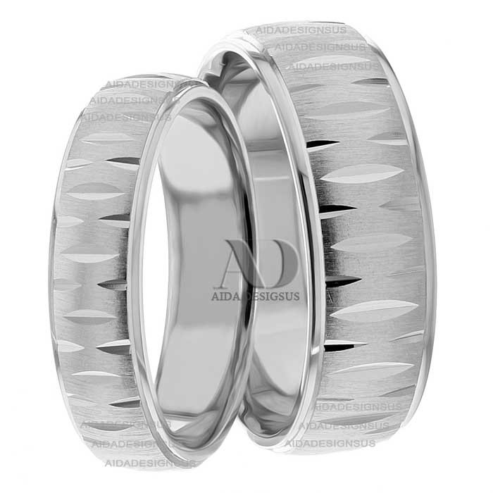 White Gold Matching Wedding Rings