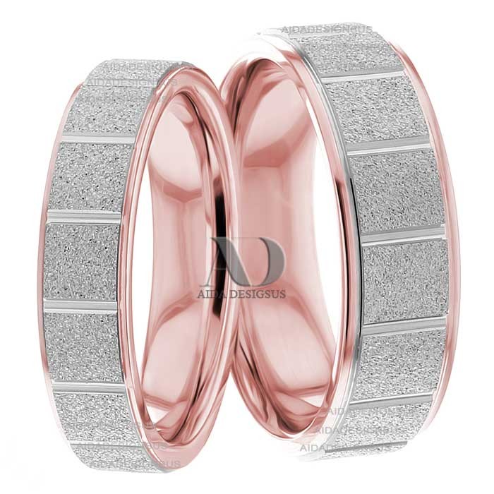 Rose White Gold Wedding Set