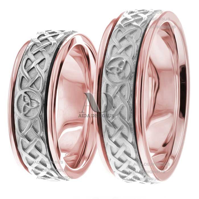 Rose White Gold Wedding Set