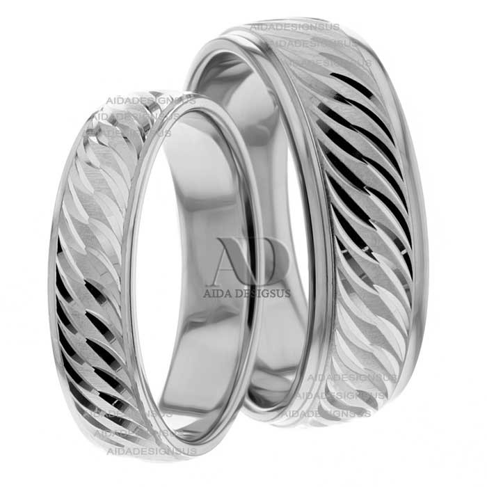 White Gold Matching Wedding Rings