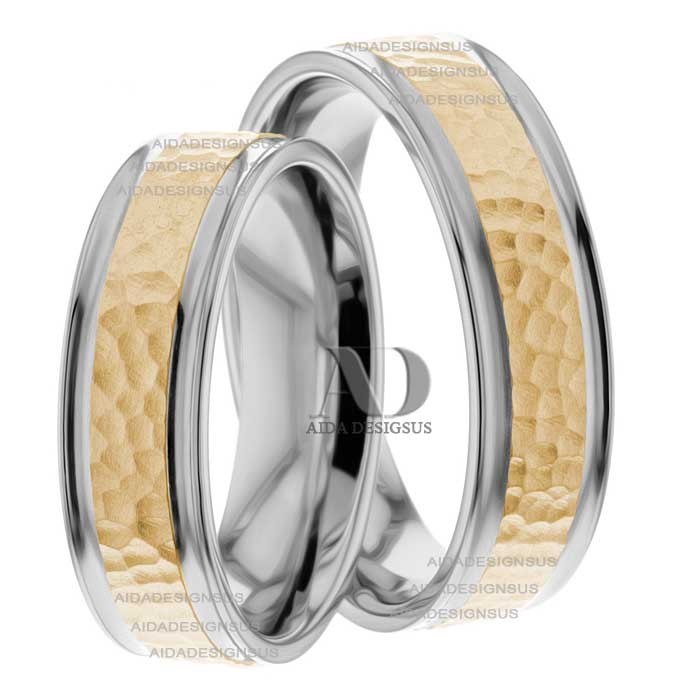 Two Tone Matching Wedding Bands