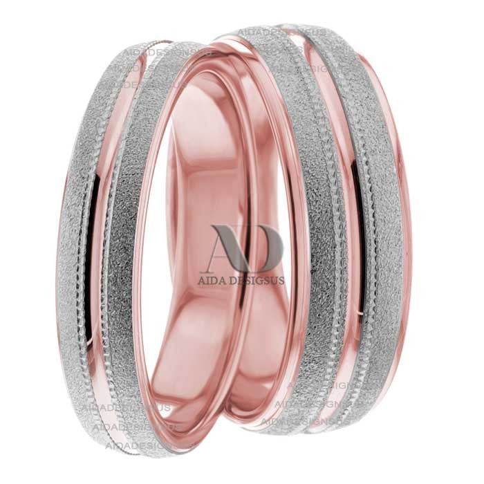Rose White Gold Wedding Set