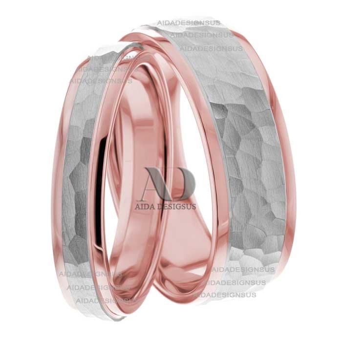 Rose White Gold Wedding Set