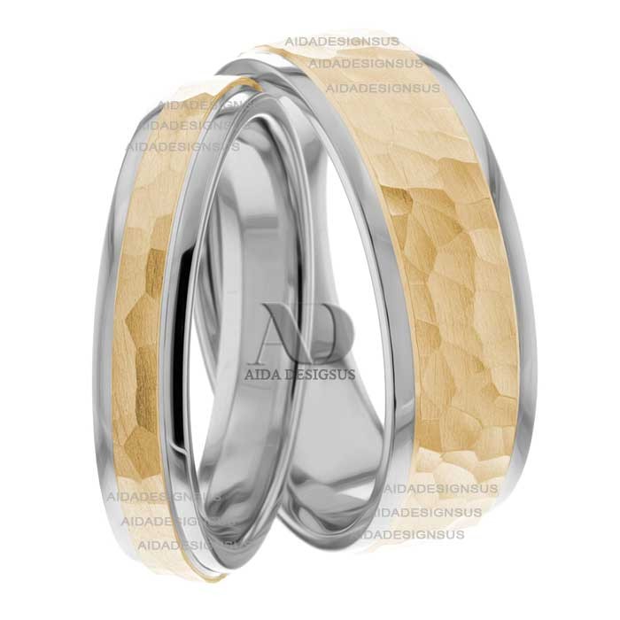 Two Tone Matching Wedding Bands