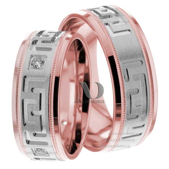 Rose White Gold Wedding Set