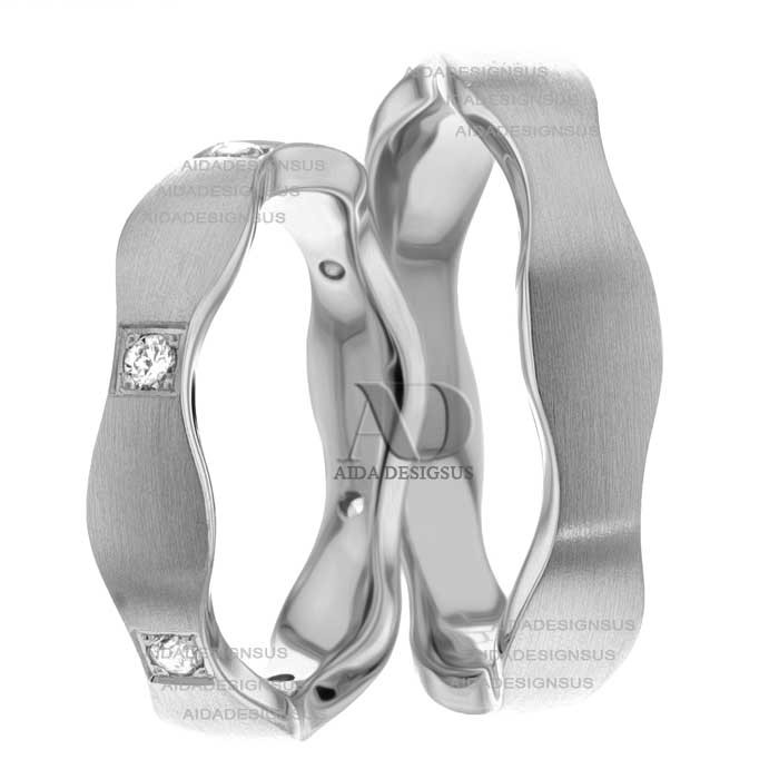 White Gold Matching Wedding Rings