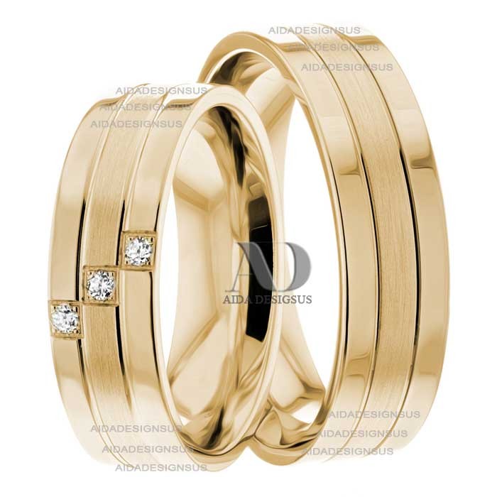 Yellow Gold Matching Wedding Bands