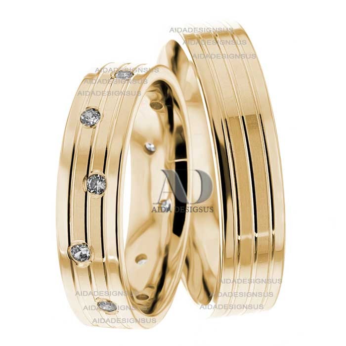 Yellow Gold Matching Wedding Bands