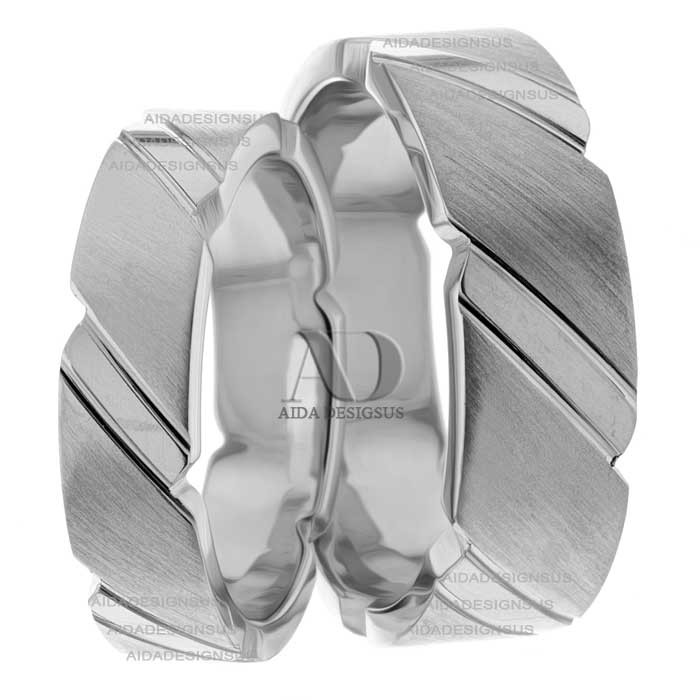 White Gold Matching Wedding Rings
