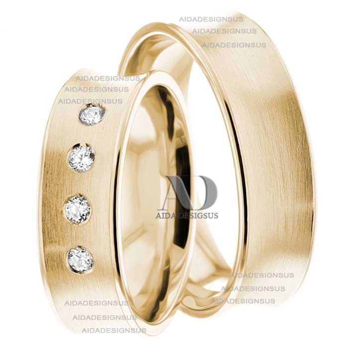Yellow Gold Matching Wedding Bands