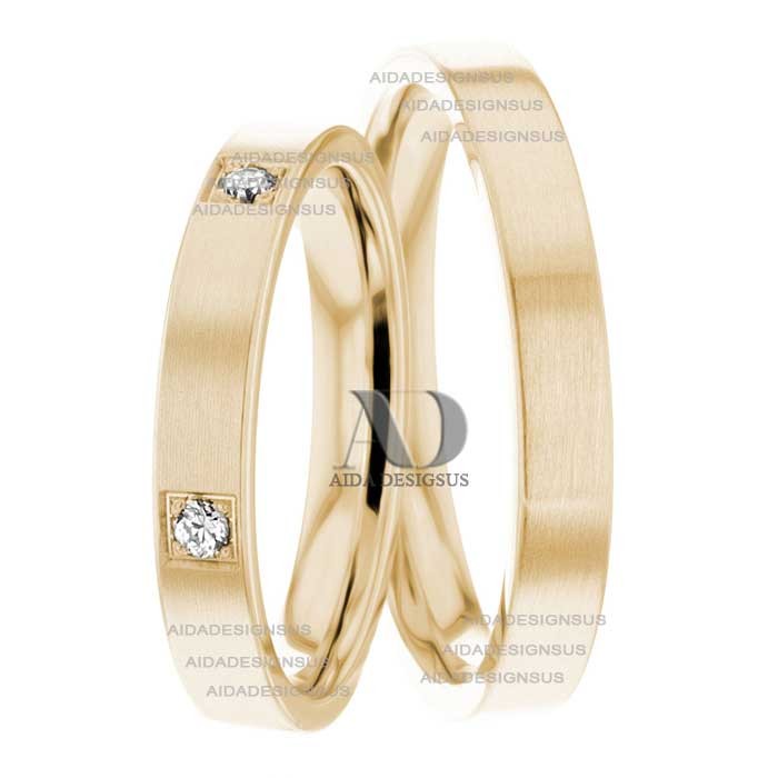 Yellow Gold Matching Wedding Bands