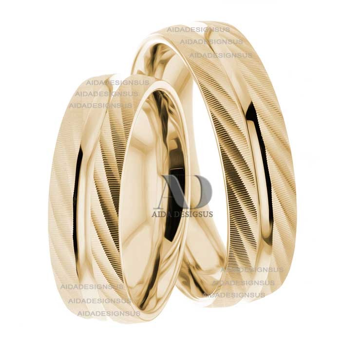 Yellow Gold Matching Wedding Bands