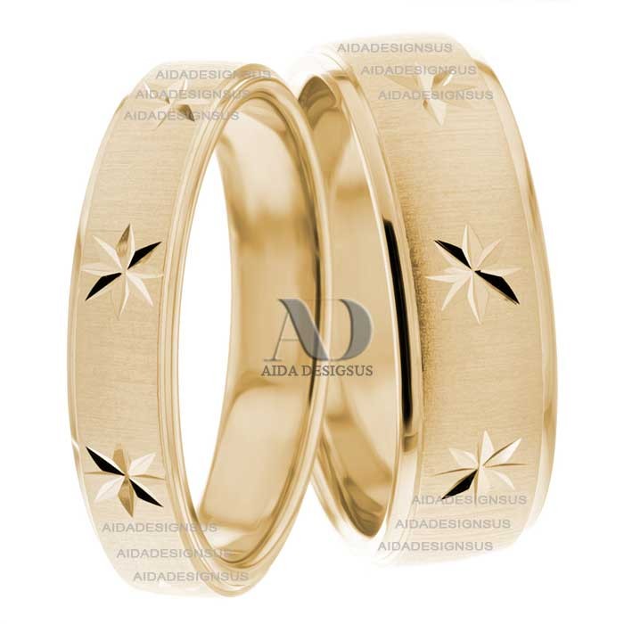 Yellow Gold Matching Wedding Bands