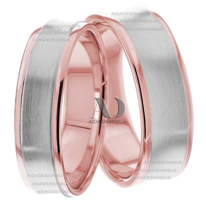 Rose White Gold Wedding Set
