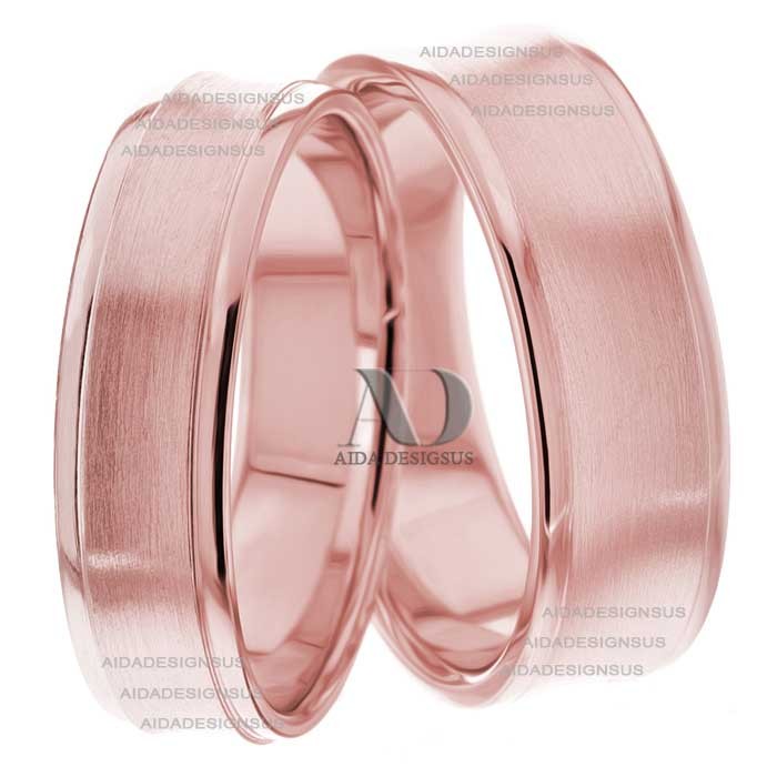 Rose Gold Wedding Ring Set