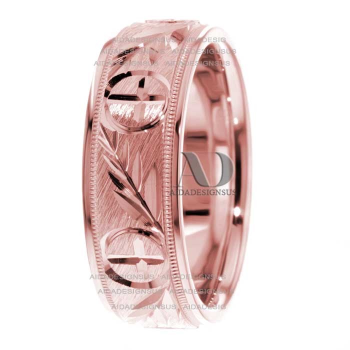 Rose Gold Religious Wedding Bands