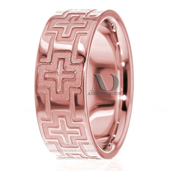 Rose Gold Religious Wedding Bands