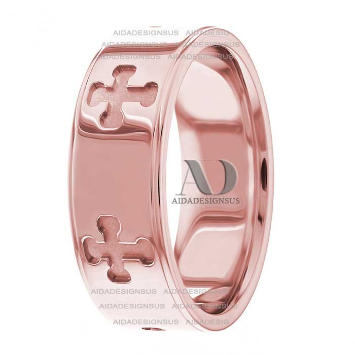 Rose Gold Religious Wedding Bands