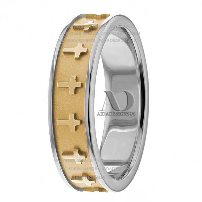 Two Tone Religious Wedding Bands