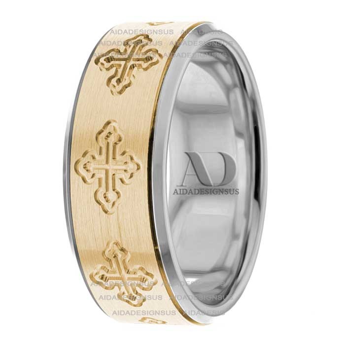 Two Tone Religious Wedding Bands