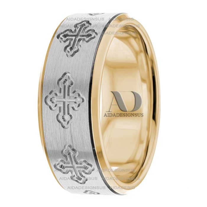 RR282552 8mm Wide Christian Wedding Ring Aida Designs US