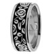 Agnes 8.50mm Wide Floral Design Wedding Ring