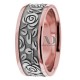 Agnes 8.50mm Wide Floral Design Wedding Ring