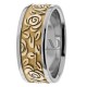 Agnes 8.50mm Wide Floral Design Wedding Ring