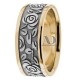 Agnes 8.50mm Wide Floral Design Wedding Ring