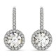 Diamond Halo Earrings, Total Diamond Weight 0.64 Ctw.