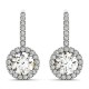 Diamond Halo Earrings, Total Diamond Weight 0.64 Ctw.