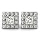 Diamond Halo Earrings, Total Diamond Weight 0.52 Ctw.