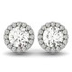 Diamond Halo Earrings, Total Diamond Weight 0.67 Ctw.