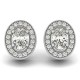 Diamond Halo Earrings, Total Diamond Weight 0.78 Ctw.