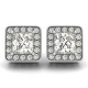 Diamond Halo Earrings, Total Diamond Weight 1.12 Ctw.