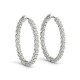 Diamond Hoop Earrings, Total Diamond Weight 0.42 Ctw. 1.2 Inch Round