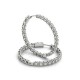 Diamond Hoop Earrings, Total Diamond Weight 0.42 Ctw. 1.2 Inch Round