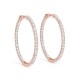 Diamond Hoop Earrings, Total Diamond Weight 2 Ctw. 1.2 Inch Round