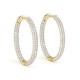 Diamond Hoop Earrings, Total Diamond Weight 3.40 Ctw. 0.6 Inch Round