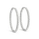 Diamond Hoop Earrings, Total Diamond Weight 2.20 Ctw. 1.2 Inch Oval