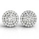 Diamond Halo Earrings, Total Diamond Weight 0.85 Ctw.