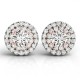 Diamond Halo Earrings, Total Diamond Weight 0.85 Ctw.