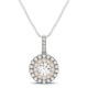 Diamond Halo Pendant, Total Diamond Weight 0.47 Ctw.