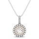 Diamond Halo Pendant, Total Diamond Weight 0.47 Ctw.