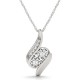 Diamond Two Stone Pendant, Total Diamond Weight 0.25 Ctw.