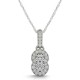 Diamond Two Stone Pendant, Total Diamond Weight 0.37 Ctw.