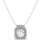 Diamond Halo Pendant, Total Diamond Weight 0.36 Ctw.