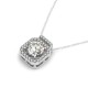 Diamond Halo Pendant, Total Diamond Weight 0.36 Ctw.